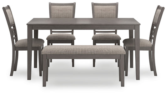 Wrenning - Dining Room Table Set (Set of 6) - Gray