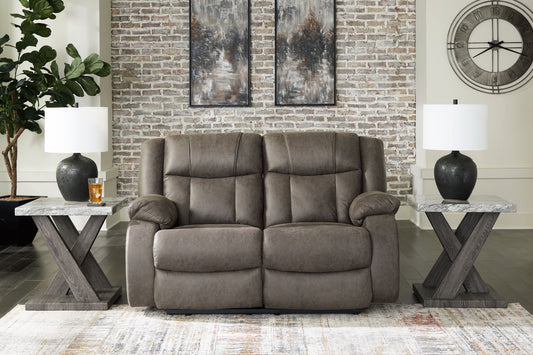 First Base - Reclining Loveseat - Gunmetal