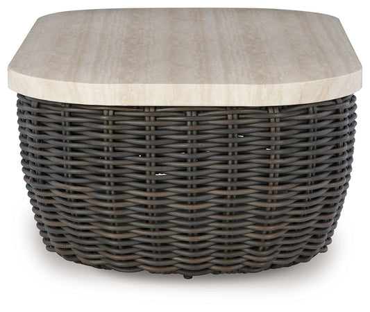 Kimora - Rectangular Cocktail Table - Beige / Dark Brown