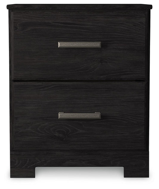 Belachime - Two Drawer Night Stand - Charcoal