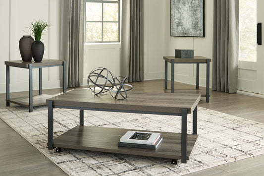 Wilmaden - Occasional Table Set (Set of 3) - Gray / Black
