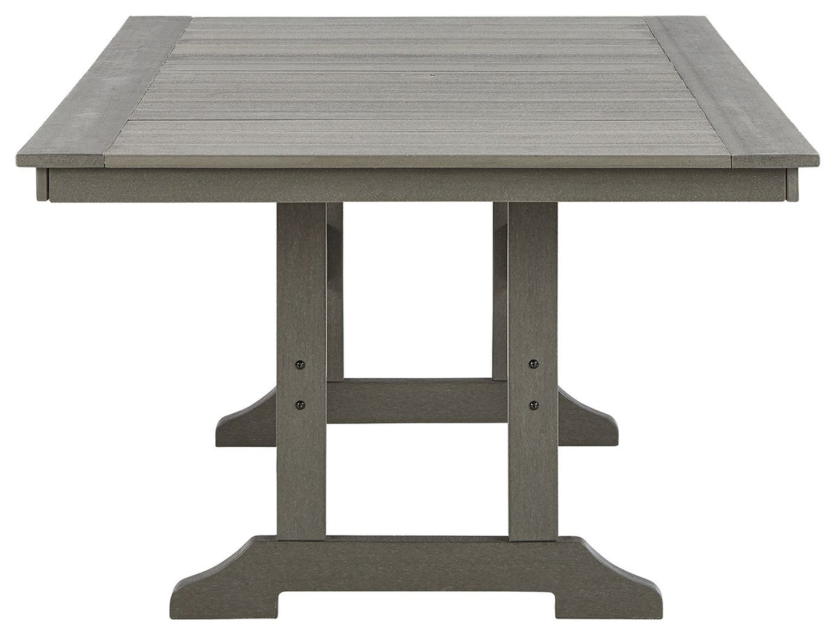 Visola - Rectangular Dining Table With Umbrella Option - Gray
