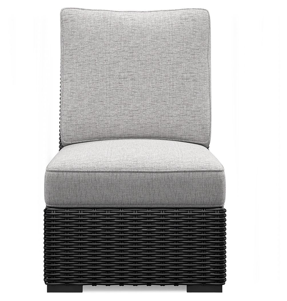 Beachcroft - 5-Piece Outdoor Sectional - Black / Light Gray