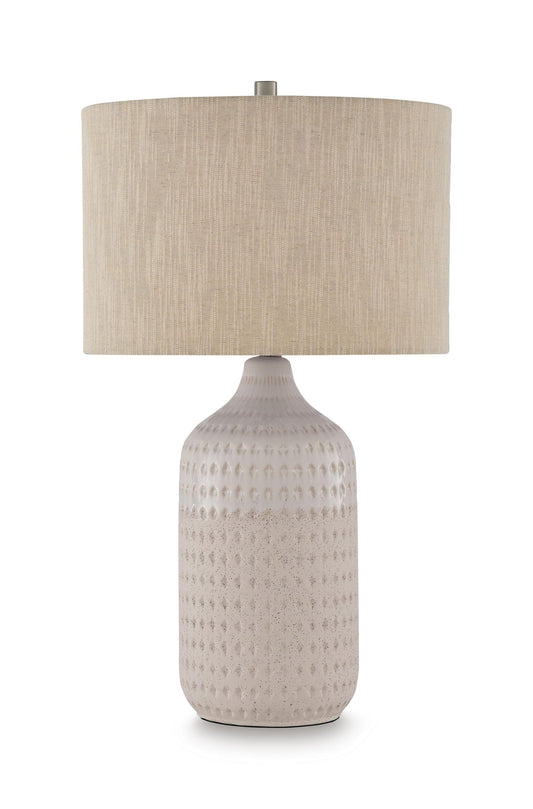 Capwich - Ceramic Table Lamp - Beige / White