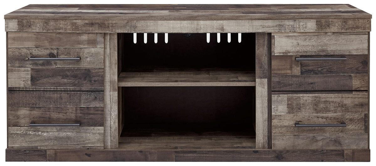 Derekson - LG TV Stand With Fireplace Option - Multi Gray