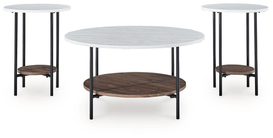 Wrenwich - Occasional Table Set (Set of 3) - Brown / Black / White