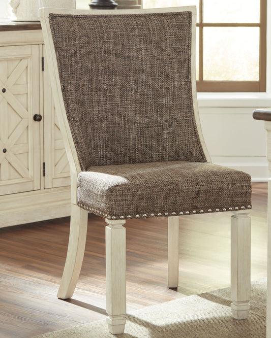 Bolanburg - Dining UPH Side Chair (Set of 2) - Lattice Back - Brown / Beige