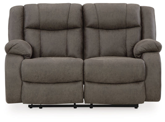 First Base - Reclining Loveseat - Gunmetal