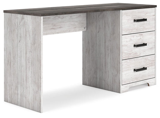 Shawburn - Home Office Desk - White / Dark Charcoal Gray