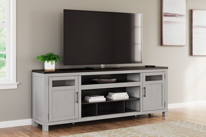 Darborn - XL TV Stand With Fireplace Option - Gray / Brown