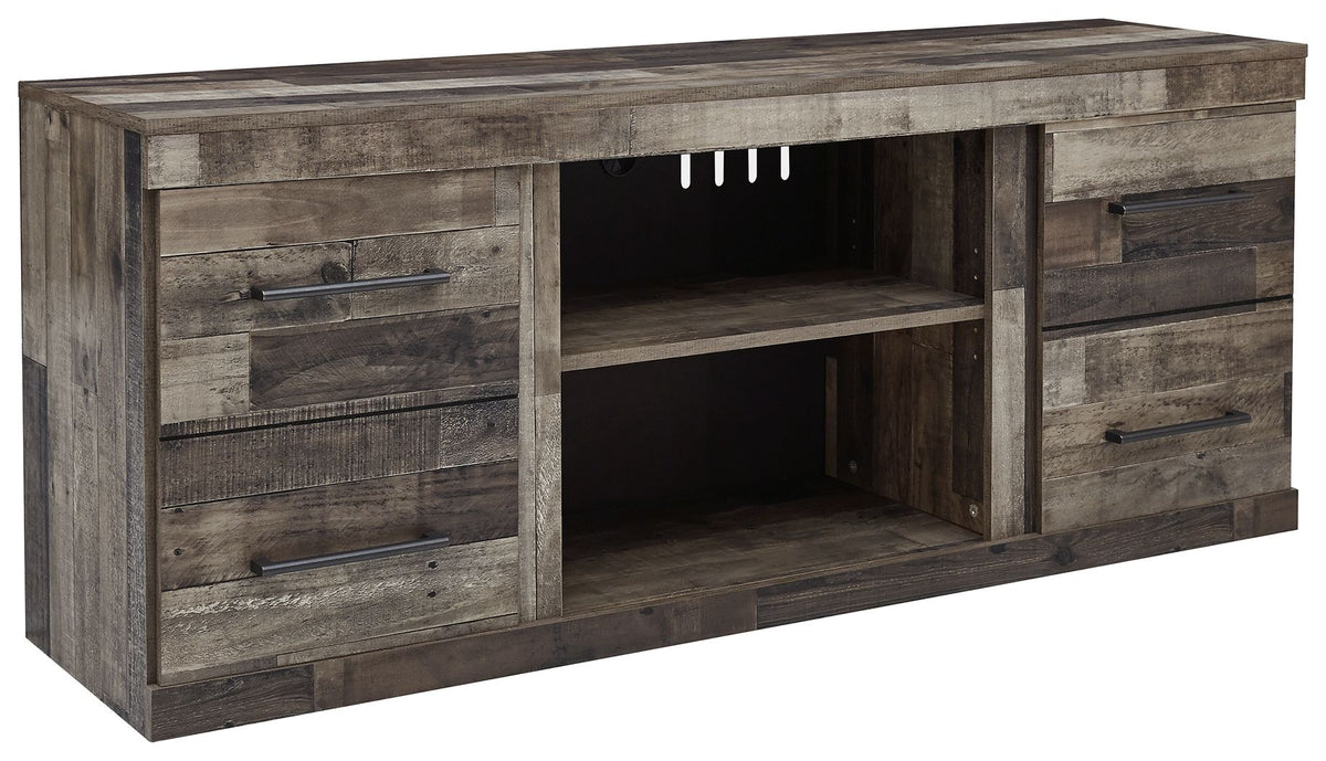 Derekson - LG TV Stand With Fireplace Option - Multi Gray