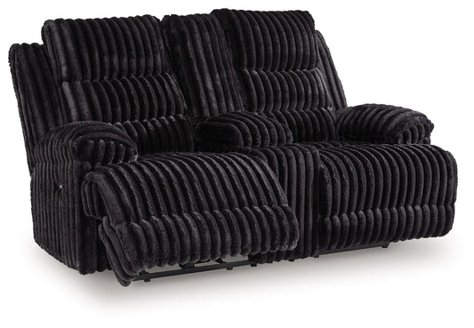 Rhine Falls - Double Reclining Power Loveseat With Console - Onyx