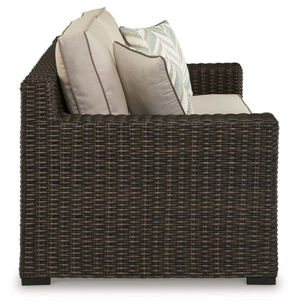 Coastline Bay - Loveseat With Cushion - Brown
