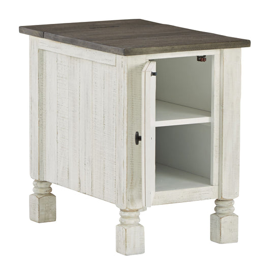 Havalance - Chair Side End Table - White / Gray