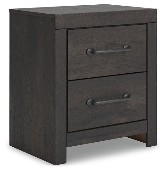 Hollivern - Two Drawer Night Stand - Dark Gray