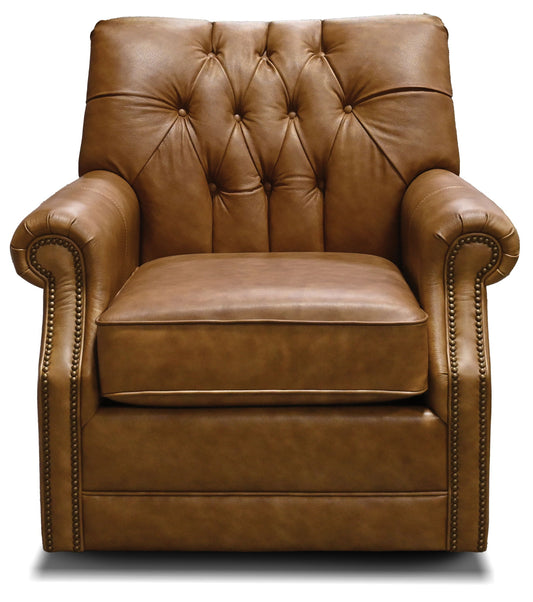 Perry - Leather Swivel Chair With Nails