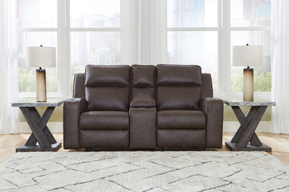 Lavenhorne - Double Reclining Loveseat With Console - Umber