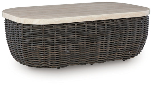 Kimora - Rectangular Cocktail Table - Beige / Dark Brown