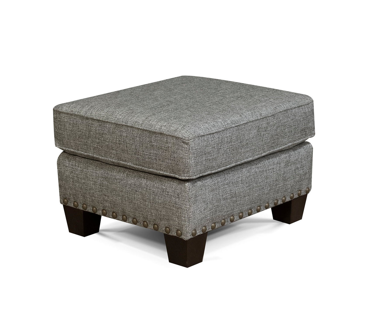 Salem - Leather Ottoman With Nails