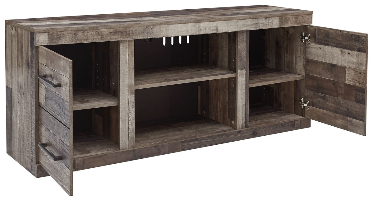 Derekson - LG TV Stand With Fireplace Option - Multi Gray