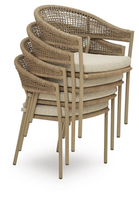 Orchard Beach - Arm Chair With Cushion (Set of 4) - Beige