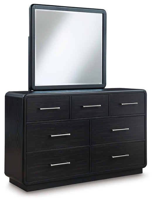 Rowanbeck - Dresser And Mirror - Black