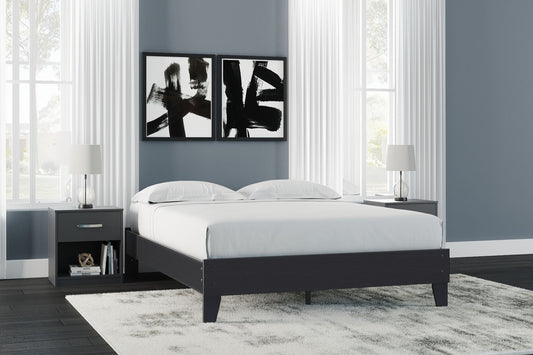 Finch - Queen Platform Bed - Black