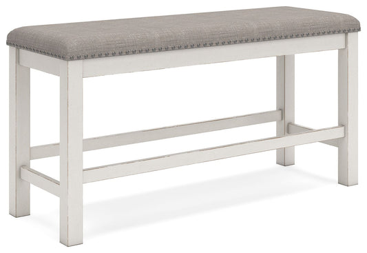 Robbinsdale - Dbl Counter Height Upholstered Dining Bench - Antique White