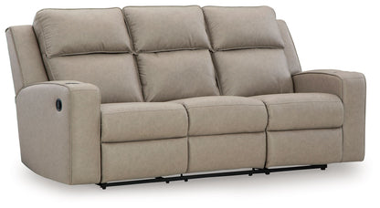 Lavenhorne - Reclining Sofa With Drop Down Table - Pebble