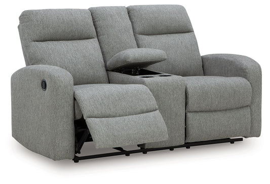 Gauntlet - Double Recline Loveseat With Console - Sterling
