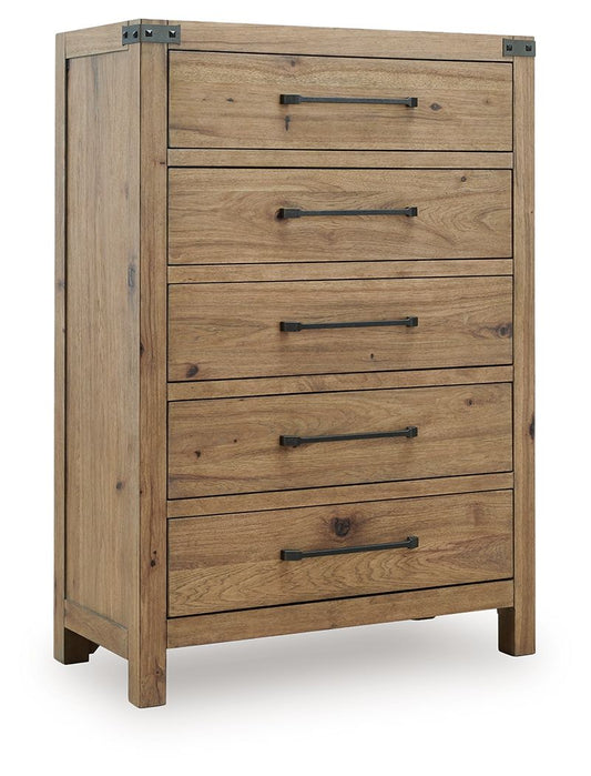 Ridgester - Five Drawer Chest - Light Brown