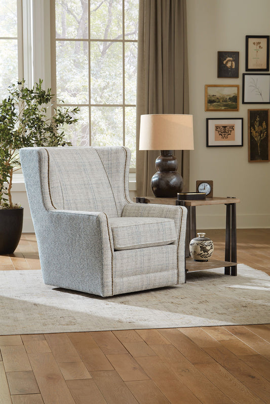 Willow - Swivel Chair With Nails, 2 Fabrics