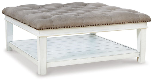 Kanwyn - Uph Ottoman Cocktail Table - Whitewash