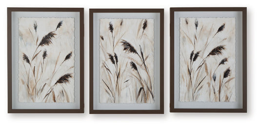 Honslow - Wall Art Set (Set of 3) - Brown / Black / White