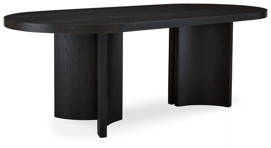 Rowanbeck - Oval Dining Room Table - Black