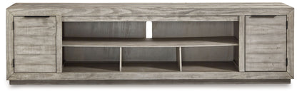 Naydell - XL TV Stand With Fireplace Option - Gray