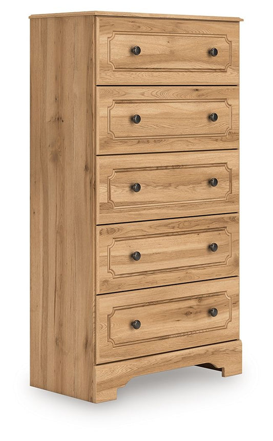 Aleaport - Five Drawer Chest - Warm Brown