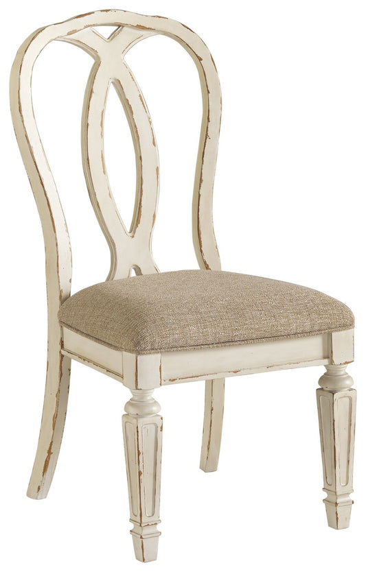 Realyn - Dining UPH Side Chair (Set of 2) - Ribbonback - Chipped White