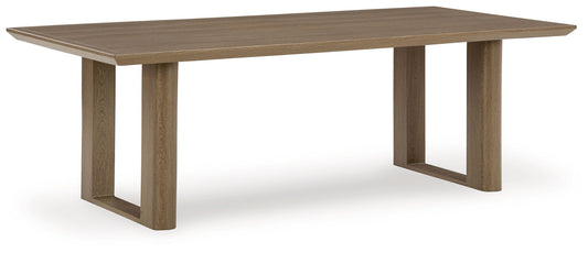 Serene Bay - Rectangular Dining Table With Umbrella Option - Dark Brown