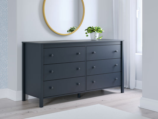 Simmenfort - Six Drawer Dresser - Navy Blue