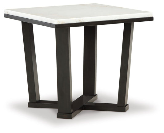 Fostead - Square End Table - White / Espresso
