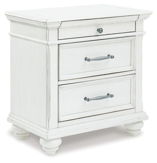 Kanwyn - Three Drawer Night Stand - Whitewash