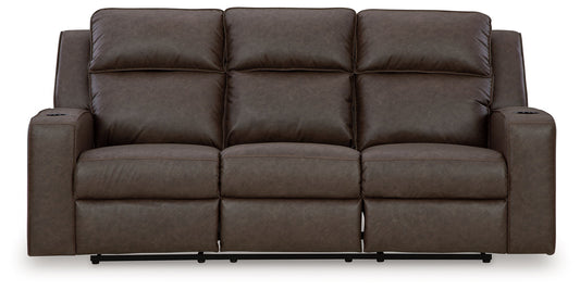 Lavenhorne - Reclining Sofa With Drop Down Table - Umber