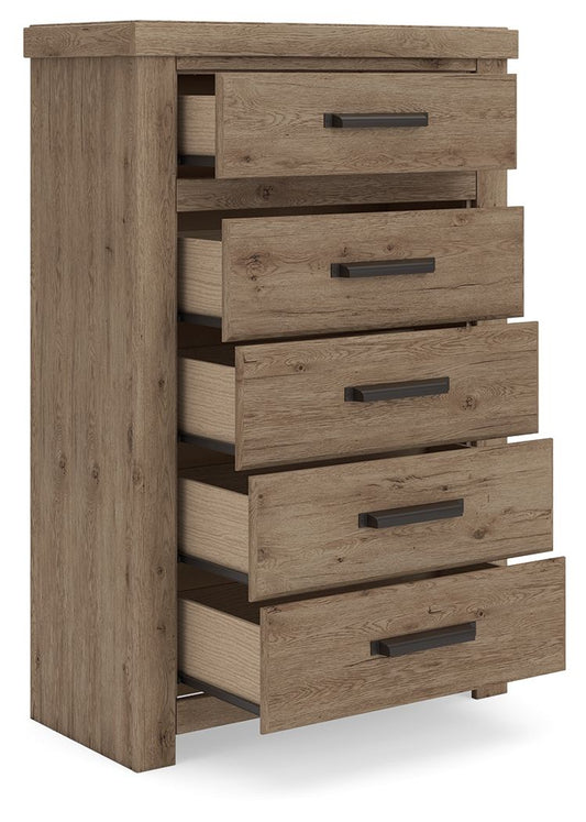 Oliandon - Five Drawer Chest - Light Brown