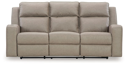 Lavenhorne - Reclining Sofa With Drop Down Table - Pebble