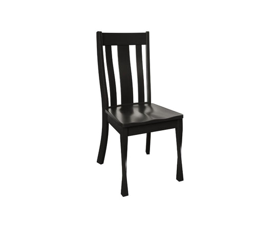 Black wooden chair on a white background