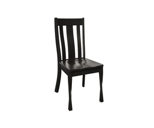 Black wooden chair on a white background
