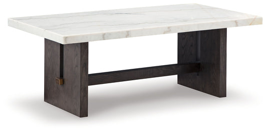 Burkhaus - Rectangular Cocktail Table - White / Dark Brown