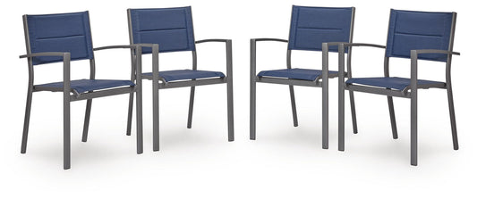 Rocky Creek - Sling Arm Chair (Set of 4) - Blue / Gray