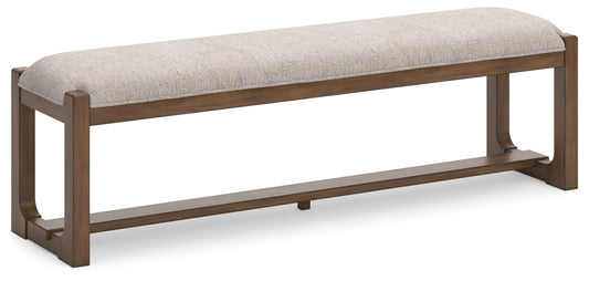 Cabalynn - Large Uph Dining Room Bench - Oatmeal / Light Brown